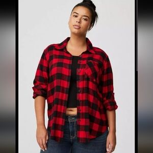 TORRID Plus Size Lizzie Button Down Plaid Shirt